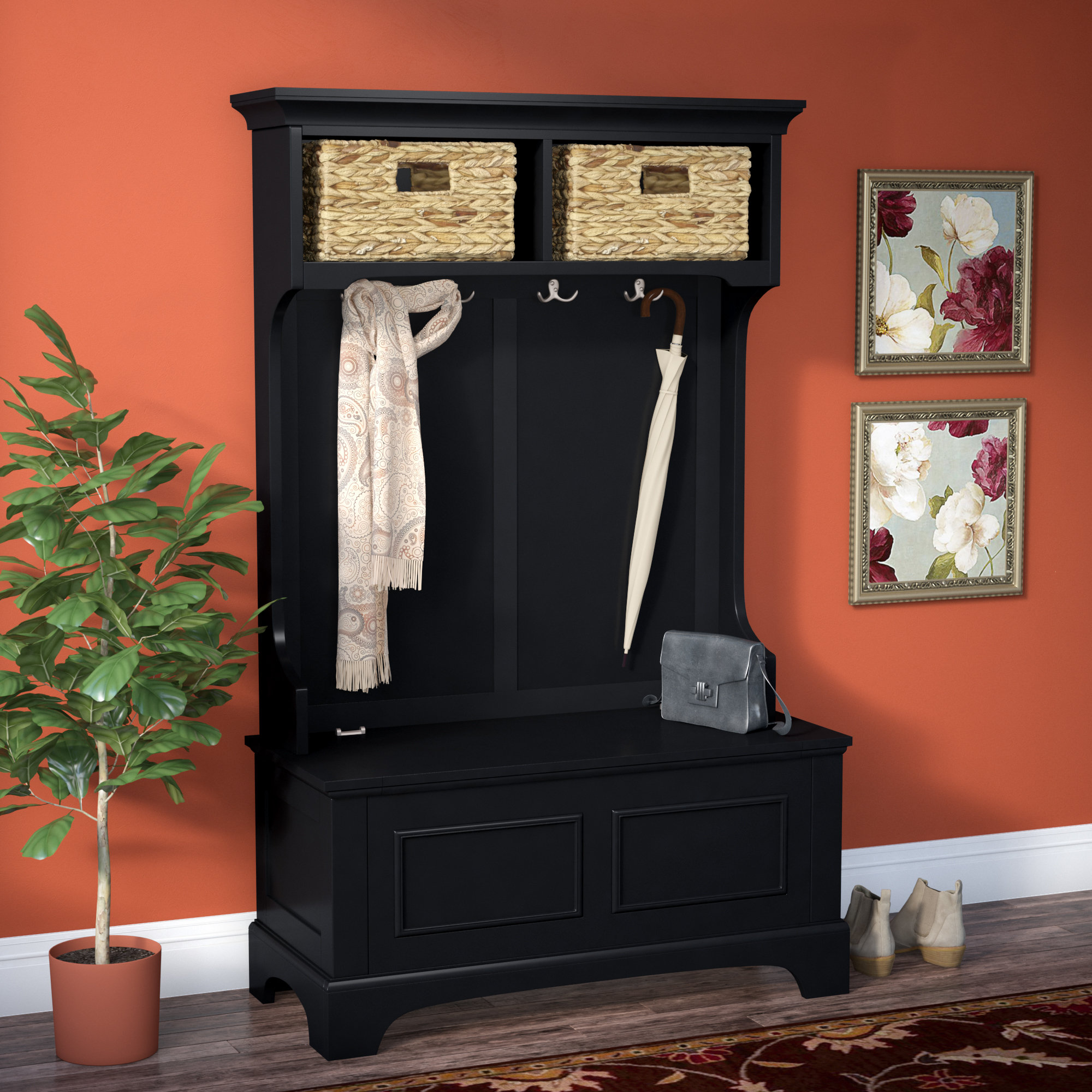 Three Posts Mickelsen Entryway Hall Tree Reviews Wayfair