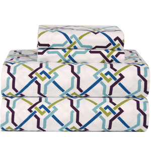Celeste Home Ultra Soft Flannel Lattice Cotton Sheet Set