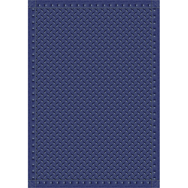 Joy Carpets Whimsy Family Legacies Diamond Plate Tufted Steel Blue Rug Wayfair