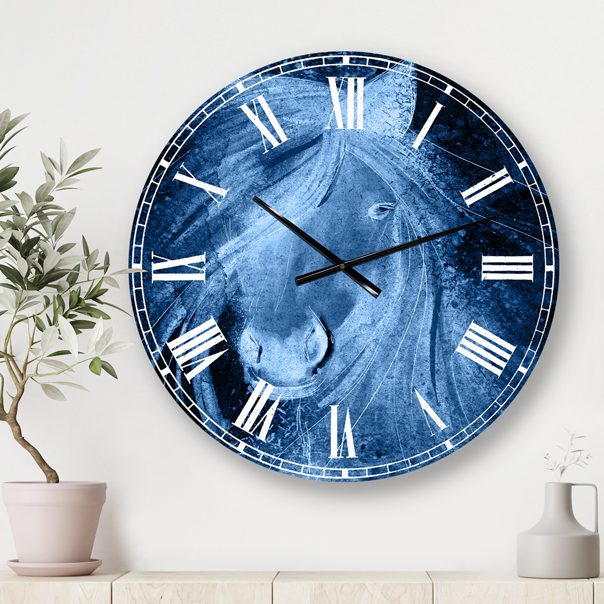 East Urban Home Oversized Horse Vi Wall Clock Wayfair