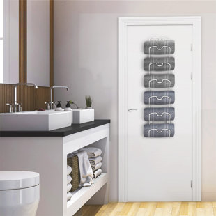 16" Black&White Aluminum Single Towel Bar Rail Bathroom Toliet Metal Towel Rack 