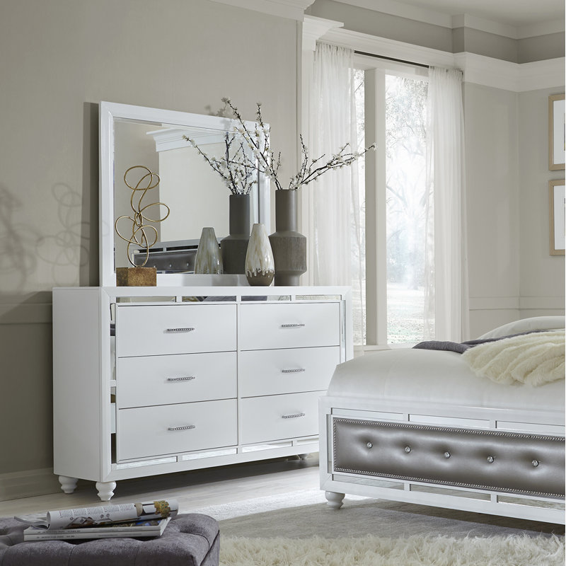 Rosdorf Park Rhona 6 Drawer Double Dresser With Mirror Reviews