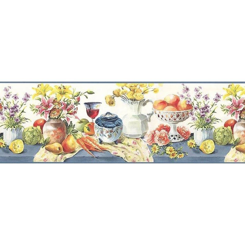 One Allium Way Ramsel Fruits And Flower 15 L X 9 W Wallpaper