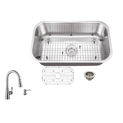 16 Gauge Stainless Steel 32 L X 18 W Undermount Kitchen Sink With