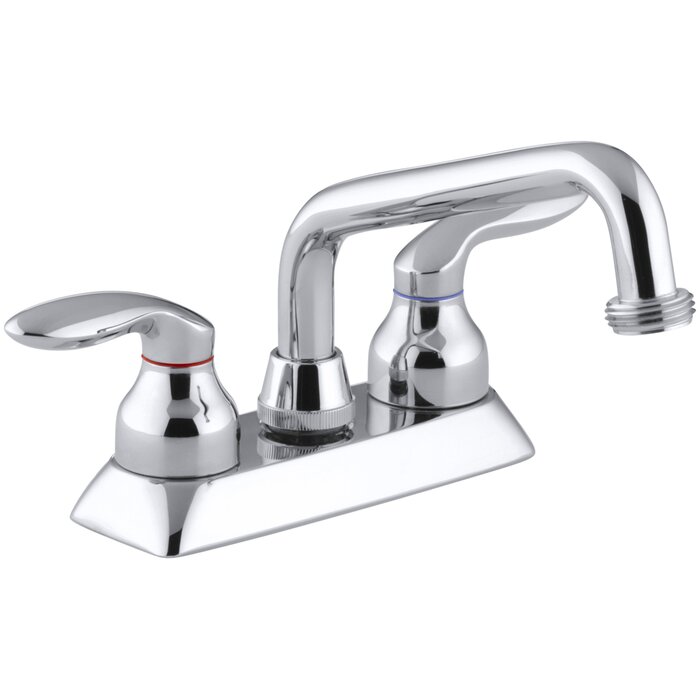 Coralais Utility Sink Faucet With Threaded Spout And Lever Handles