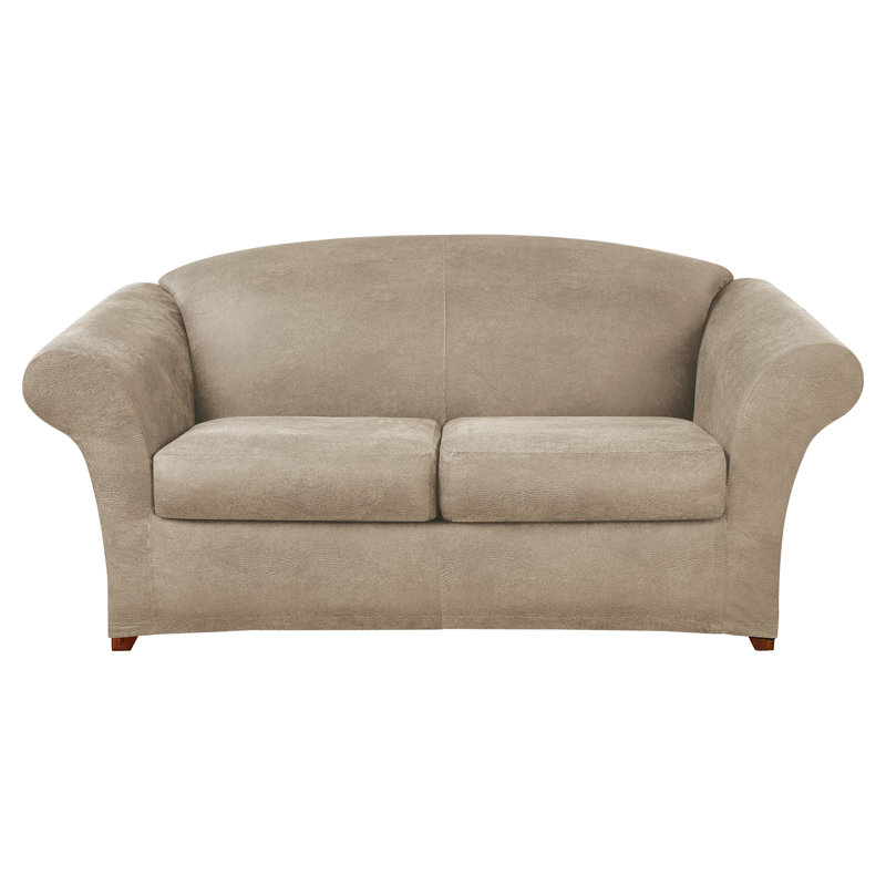 Sure Fit Ultimate Heavyweight Stretch Leather 3 Piece Box Cushion Loveseat Slipcover Set Reviews Wayfair