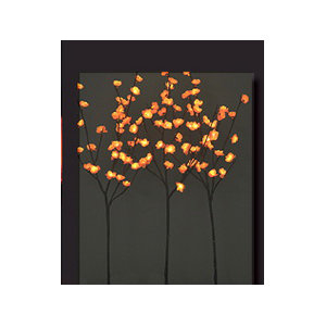 2 Piece Amber Plum Branches with 96 Lights and AC Adaptor Set