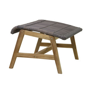 Modern Outdoor Ottomans Allmodern Largent Outdoor Teak Lounging Ottoman Set Of 2