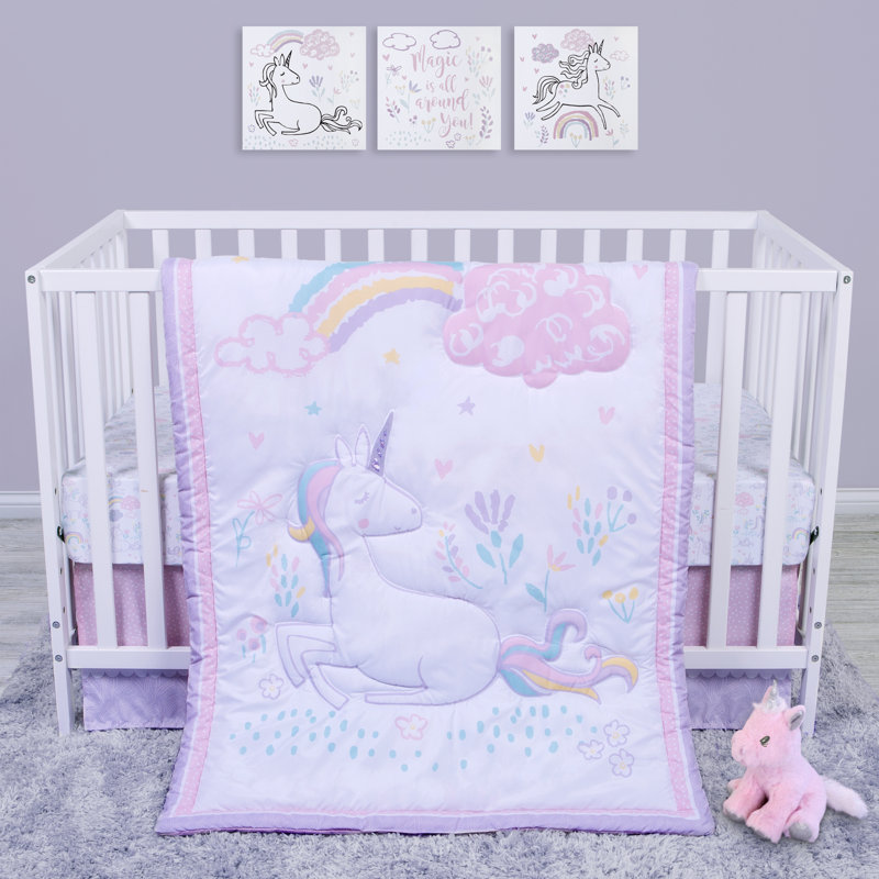 Harriet Bee Bluhm Sweet Unicorn 4 Piece Crib Bedding Set Reviews