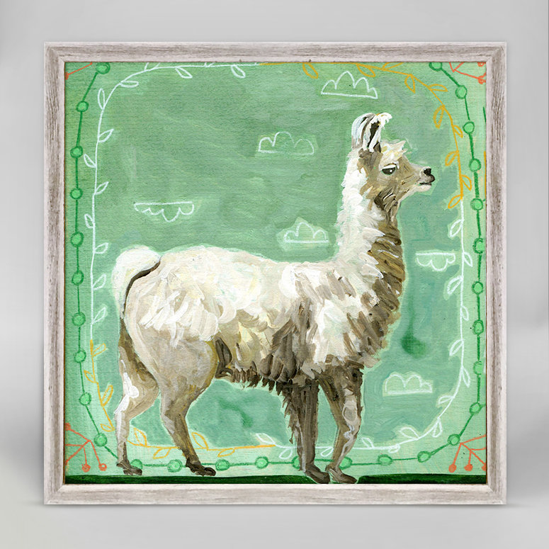Oopsy Daisy Painted Animals Llama By Jessica Swift Mini Canvas