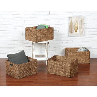 Storage Basket Cube Bins Clear View Mesh Side Oxford Woven Set of 2 with Lids 