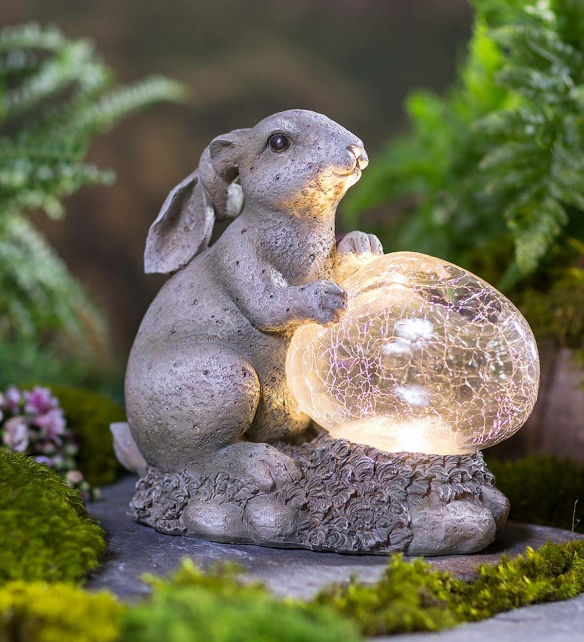 Fun Resin Zen Rabbit Statue Garden Yard Lawn Yoga Sculpture Décor Gift 