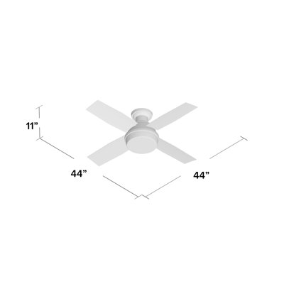 44 Dempsey Low Profile 4 Blade Ceiling Fan With Remote Light Kit