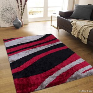 Hand-Tufted Red/Black Area Rug