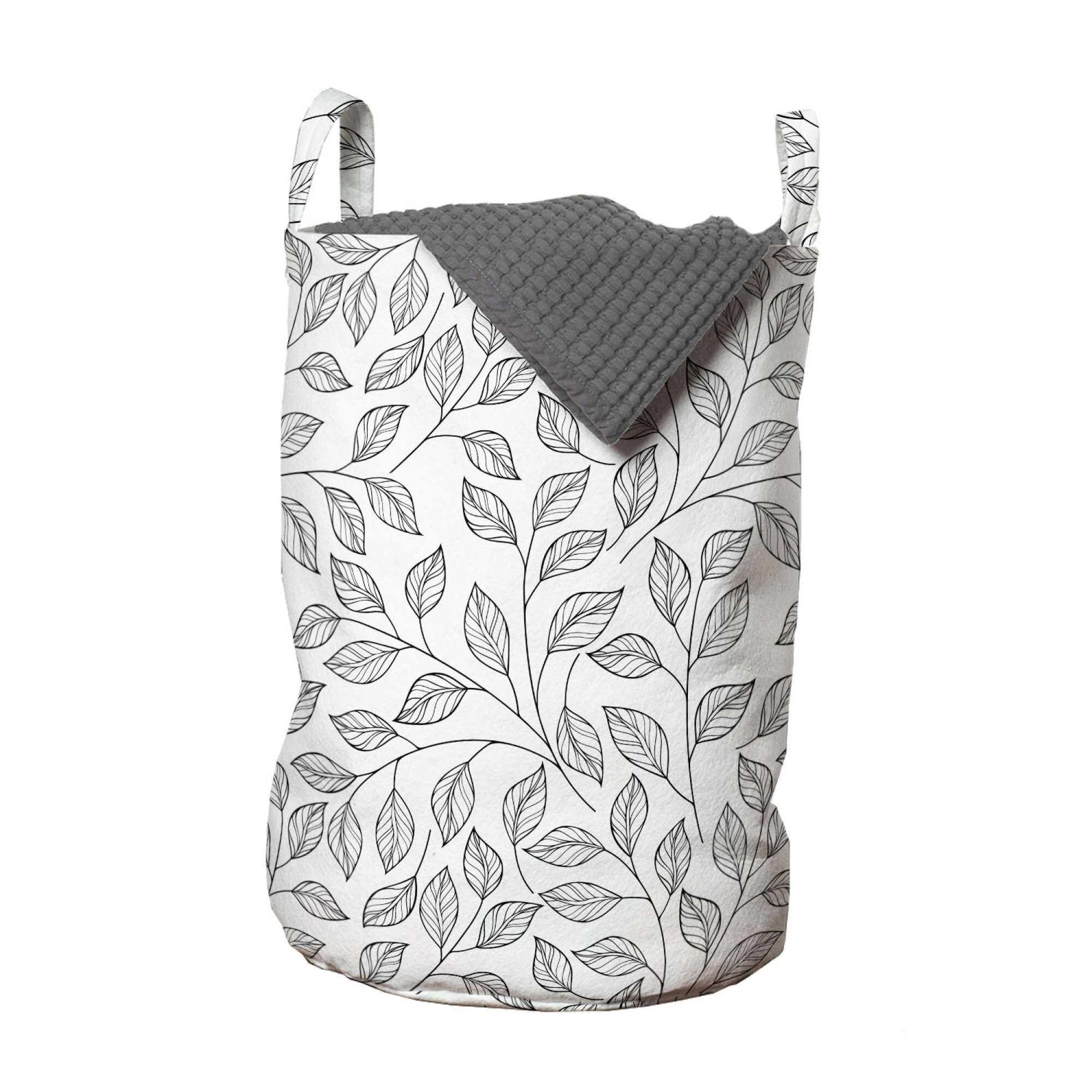 East Urban Home Ambesonne Leaves Laundry Bag, Hand Drawn Style Simple ...