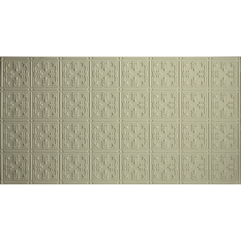 Global Specialty Products Fleur De Lis Pattern 2 Ft X 4 Ft Glue Up Ceiling Tile In Creme Wayfair