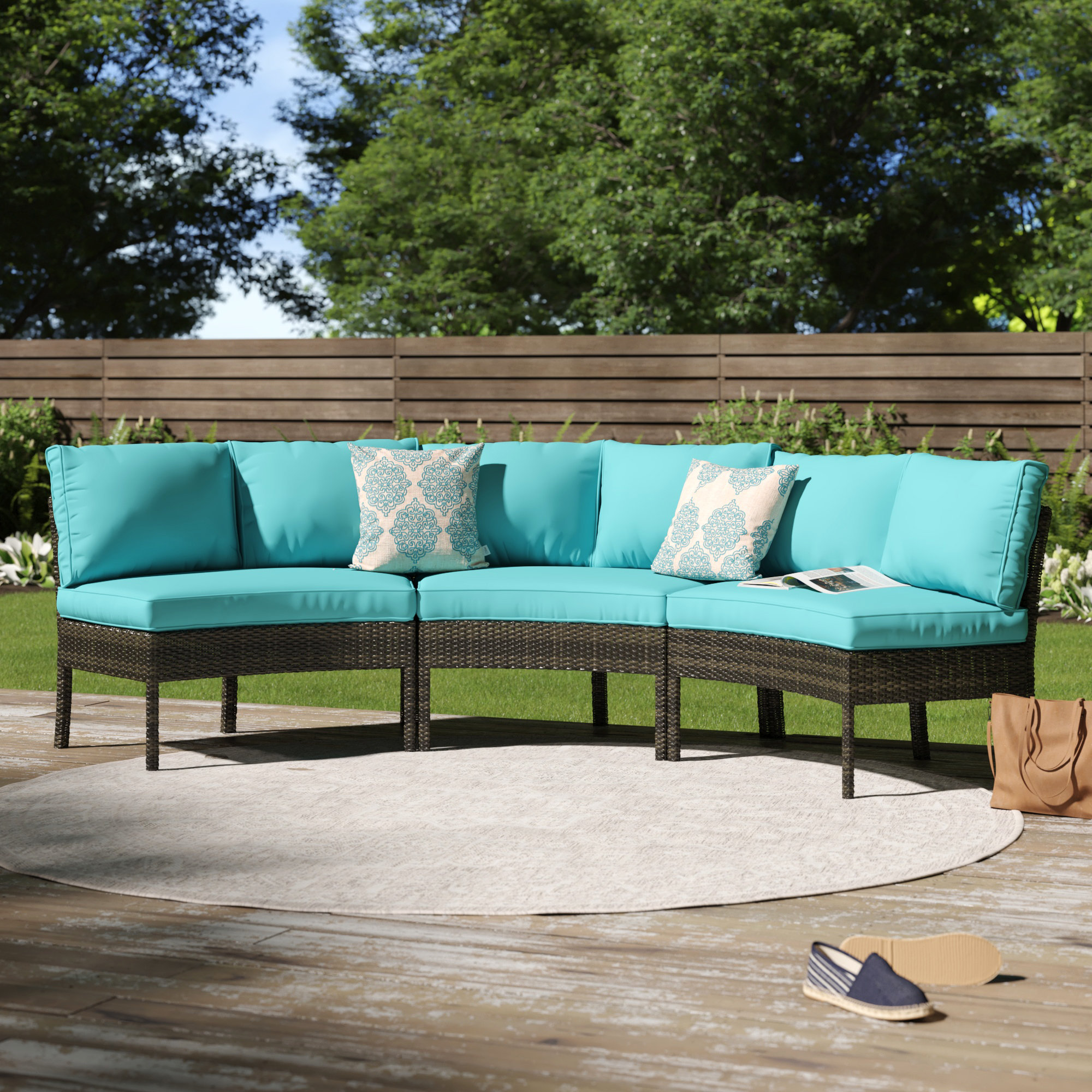 patio sectional with cushions