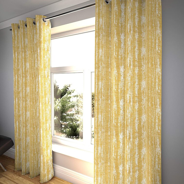Gold Eyelet Curtains Metallic Jacquard Ready Made Lined Ring Top Curtain Pairs
