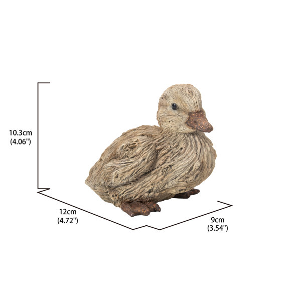 Garden New Life Like Figurine Statue Home Baby Duck Driftwood Look Figurine