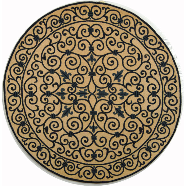 Fleur De Lis Living Brayton Oriental Handmade Tufted Ivory Dark Blue Area Rug Reviews