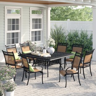 Curacao Traditional 9 Piece Metal Frame Dining Set By Sol 72