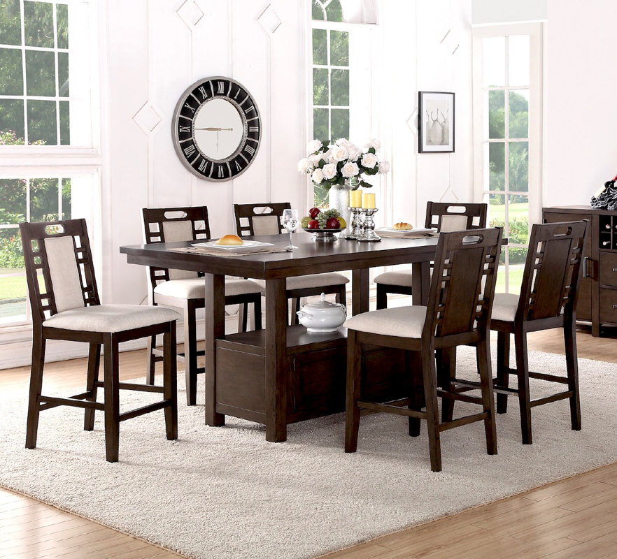 Winston Porter Nika 7 Piece Counter Height Dining Set & Reviews ... Winston Porter Nika 7 Piece Counter Height Dining Set & Reviews ...