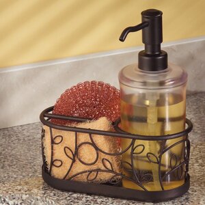 Twigz Kitchen Countertop Soap Dispenser Pump, Sponge and Scrubby Caddy Organizer