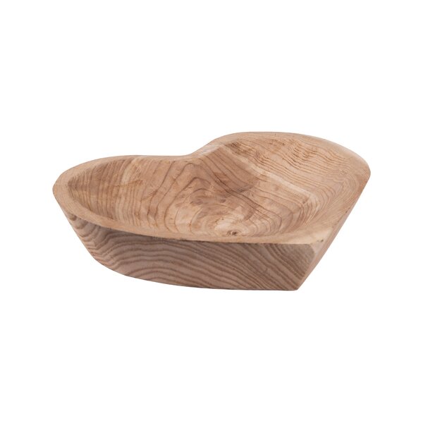 chunky mango wood heart shaped bowls plates