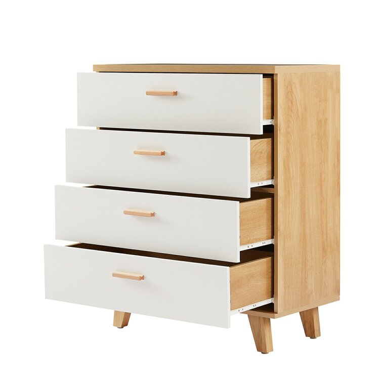 4 DRAWER DRESSER CHEST Bedroom Storage Wood Furniture Modern Clothes Cabinet 