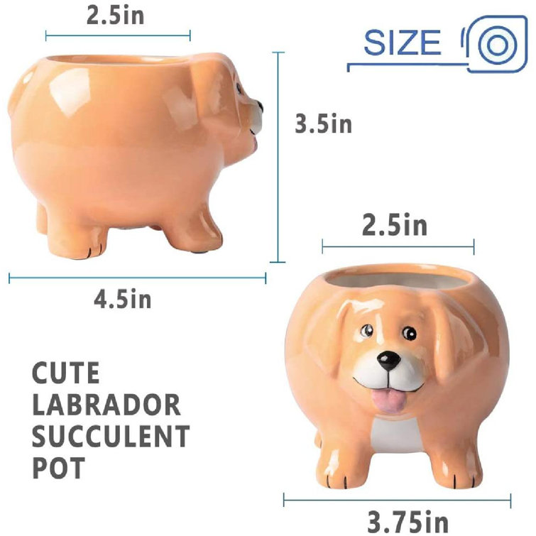 Mini Stoneware Animal Planter Pot Puppy Mini Stoneware Animal Planter Pot Puppy