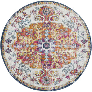 Round Oriental Rugs You Ll Love Wayfair Hillsby Saffron Area Rug