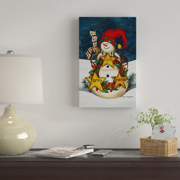 The Holiday Aisle® Snowman And Stars by Laurie Korsgaden - Print on ...