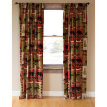 Free Shipping Moose/Bear/ Geometric Shapes Adirondack Tab Top Drapery Pair 
