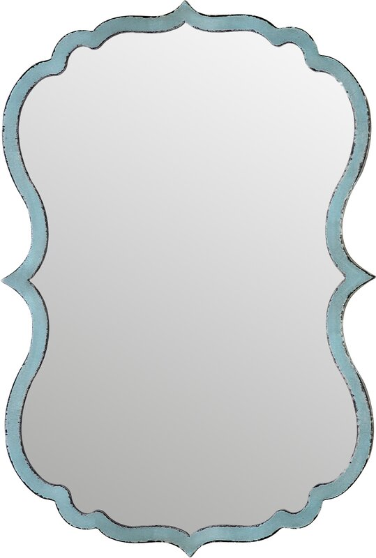 Antiqued Light Blue Wall Mirror And Reviews Birch Lane