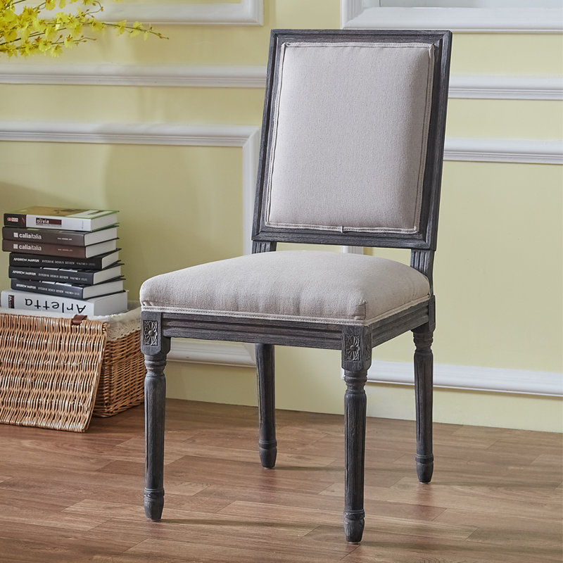 One Allium Way Leman Traditional French Upholstered Side Chair In Gray Wayfair