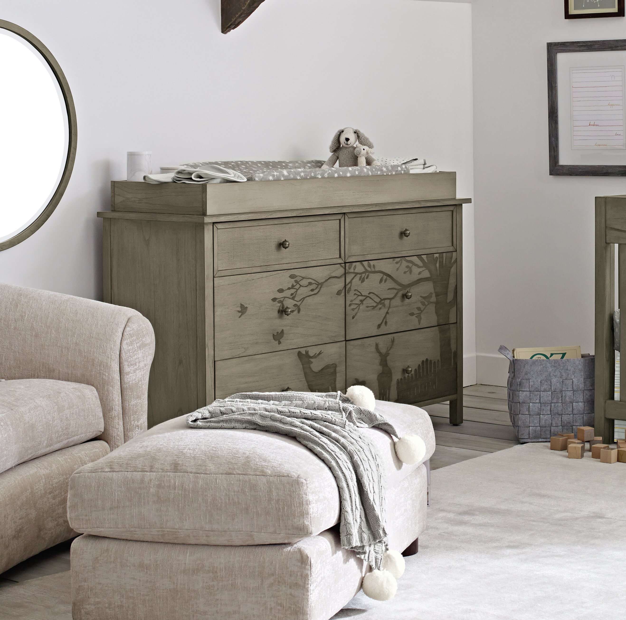 rustic gray changing table