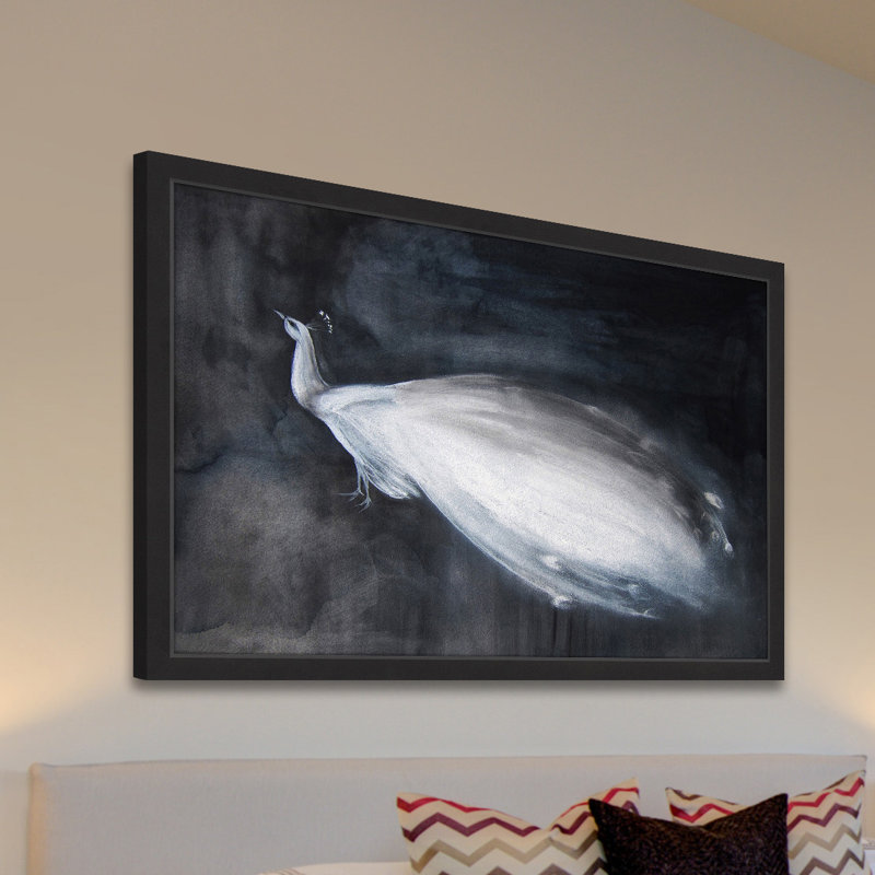 Marmont Hill White Peacock By Christine Lindstrom Framed