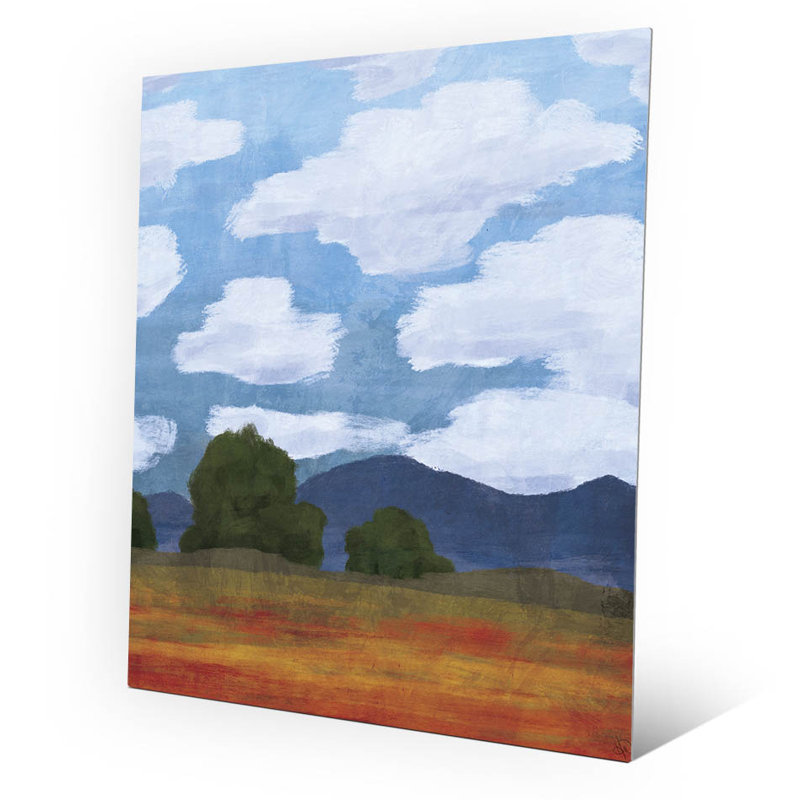 Click Wall Art Lots Of Clouds Field Painting Print On Plaque Wayfair