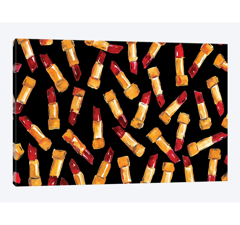 East Urban Home Blood Red Lipstick By Kahri Graphic Art Print On Wrapped Canvas Wayfair
