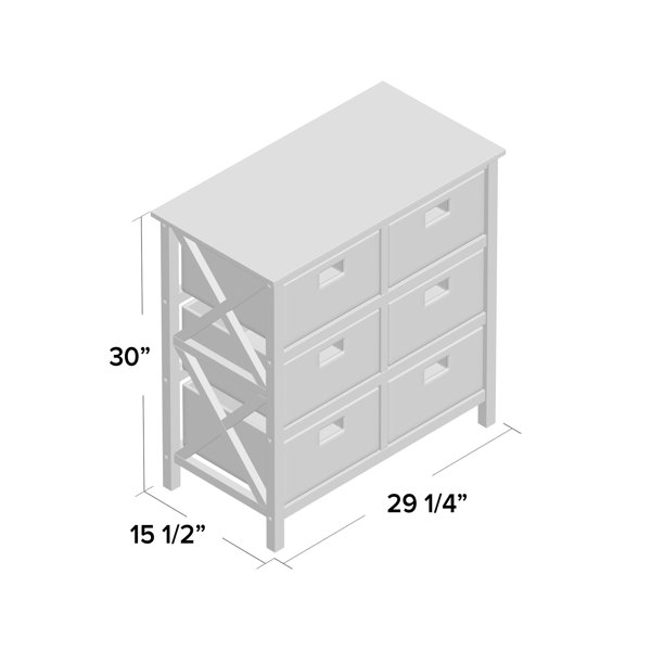 Schimpl Solid Wood 6 Drawer Accent Chest