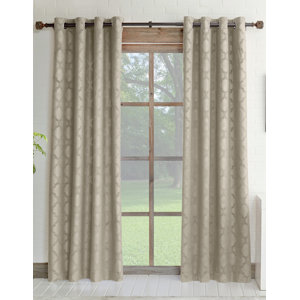 Estate Geometric Room Darkening Grommet Single Curtain Panel