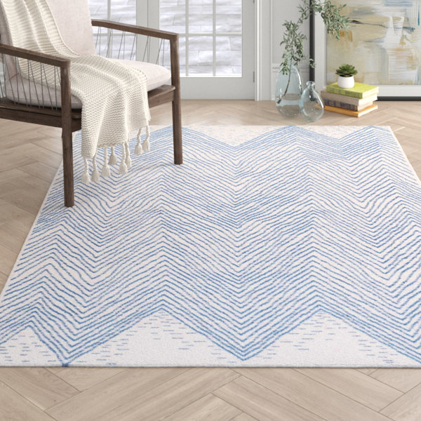 Raines Chevron Polypropylene Blue Off White Indoor Outdoor Use Area Rug Reviews Joss Main