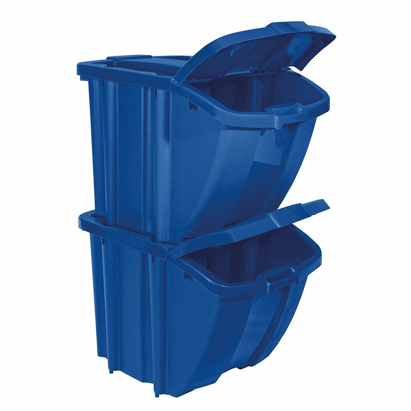 Suncast Stacking 18 Gallon Recycling Bin & Reviews | Wayfair