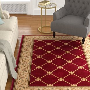 Colindale Fleur De Lis Transitional Redbeigeivory Area Rug