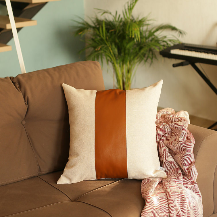 leather pillow cover
