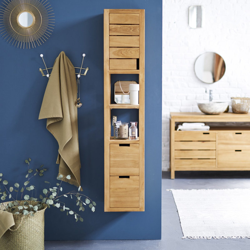Tikamoon Serena 30 X 150cm Wall Mounted Tall Bathroom Cabinet Serena 30 X 150cm Wall Mounted Tall Bathroom Cabinet