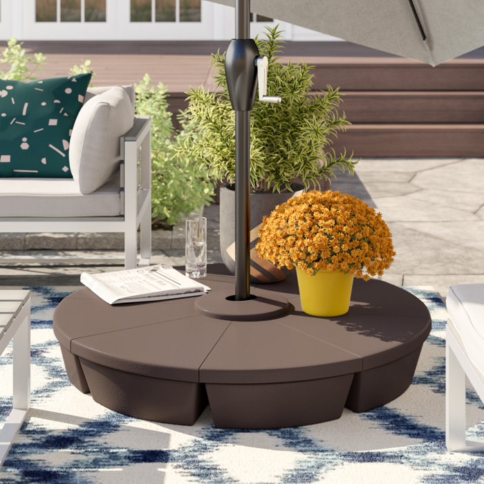 Umbrella Stands Brown Patio Umbrella Base Outdoor Furniture Parasol Sunshade Plastic Table Stand Proflow Cl