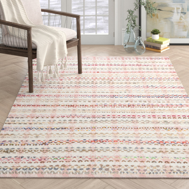 Bungalow Rose Bester Geometric Handmade Flatweave Cotton Pink Bungalow Rose Bester Geometric Handmade