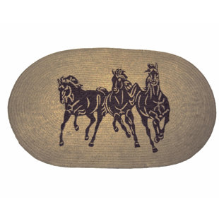 Horse Themed Rugs Wayfair Spahn 3 Horse Jute Light Chocolate Area Rug