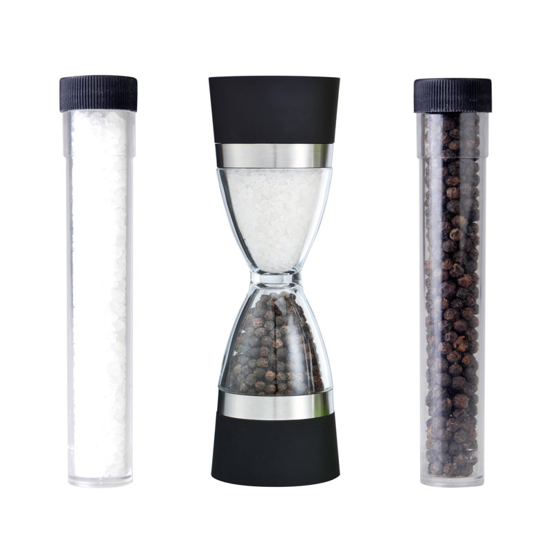 glass salt and pepper grinders